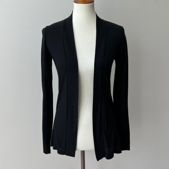 J.Crew XS Black Open Front Cotton Sweater/Cardigan Cotton/Polyester Blend - Picture 1 of 12
